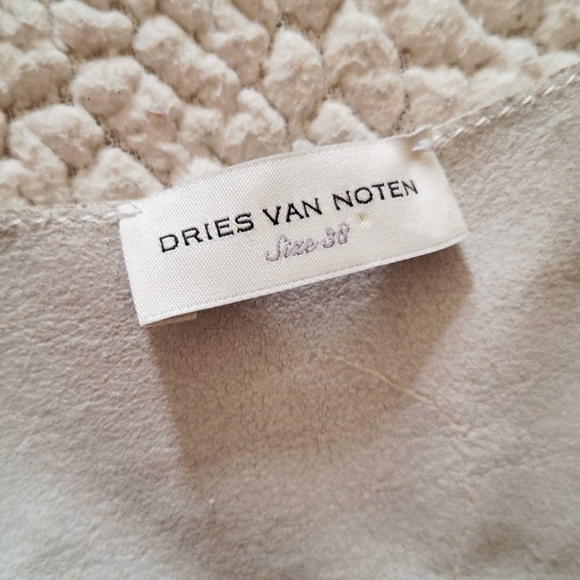 DRIES VAN NOTEN Laser Cut Leather Tank Top In Off White FR 38 US 6 M Org $1,420 - Picture 10 of 16